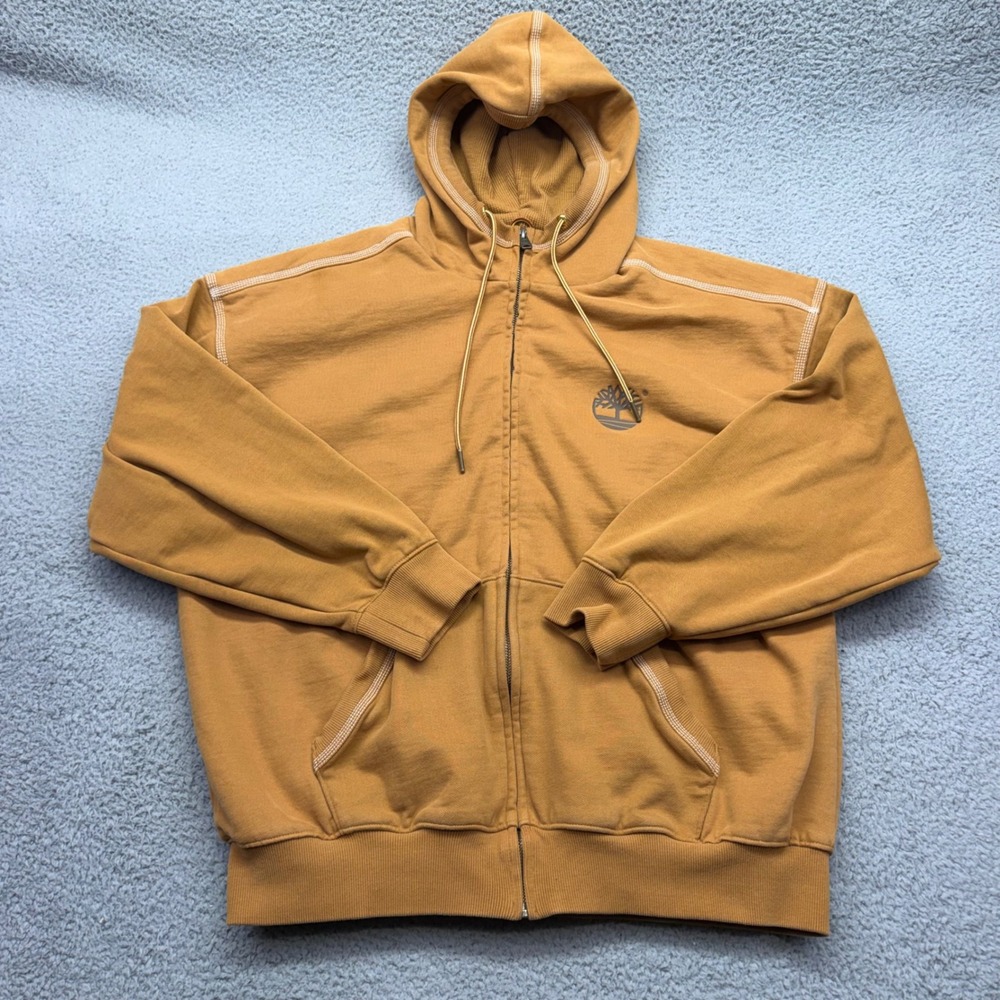 Timberland TB0A5MEX Mens Large Wheat Waffle Lined Full-Zip Hoodie Sweatshirt